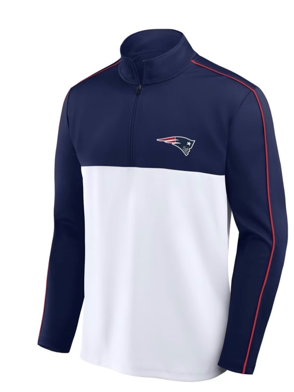 New England Patriots Shirt Men 2XL Navy Blue 1/4 Zip Long Sleeve NFL NWOT